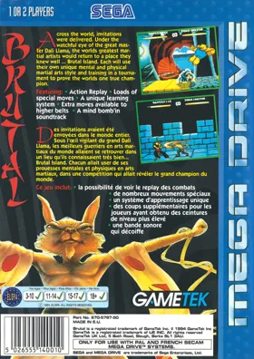 Brutal - Paws of Fury (Europe) (En,Fr,De) box cover back